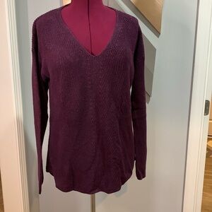 Ana wine colored V-neck sweater size large